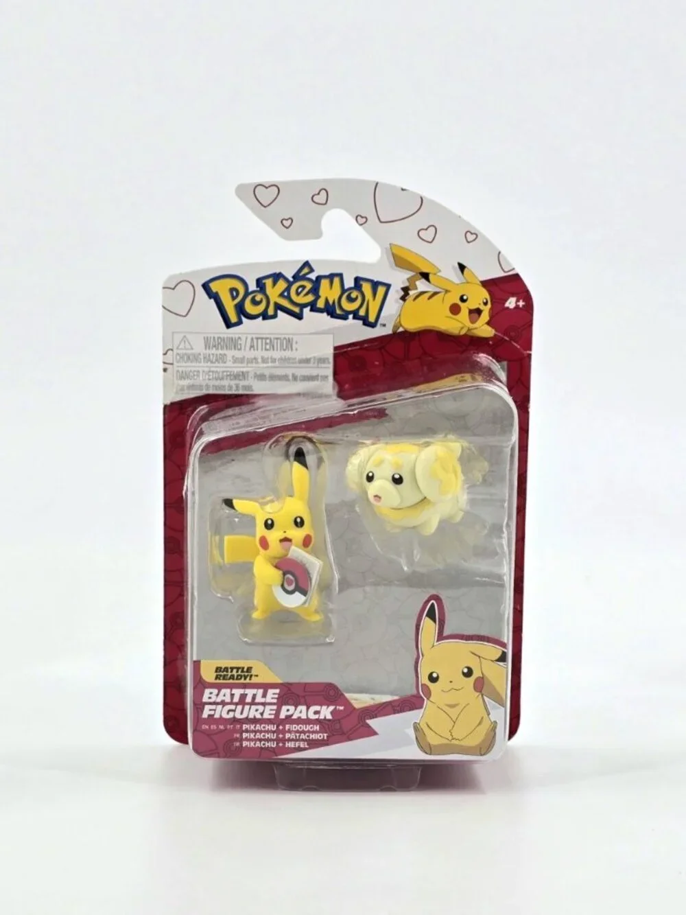 Pokemon Battle Ready Action Figure Pikachu and Fidough Valentine's Day 3 Items